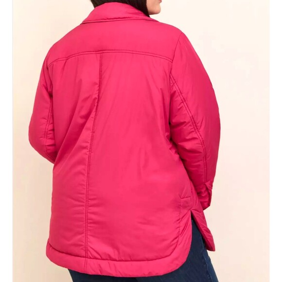 Torrid Shacket 2x 18 20 Pink Puffer Lightweight Packable Poly Fill Jacket Pocket - Picture 7 of 11
